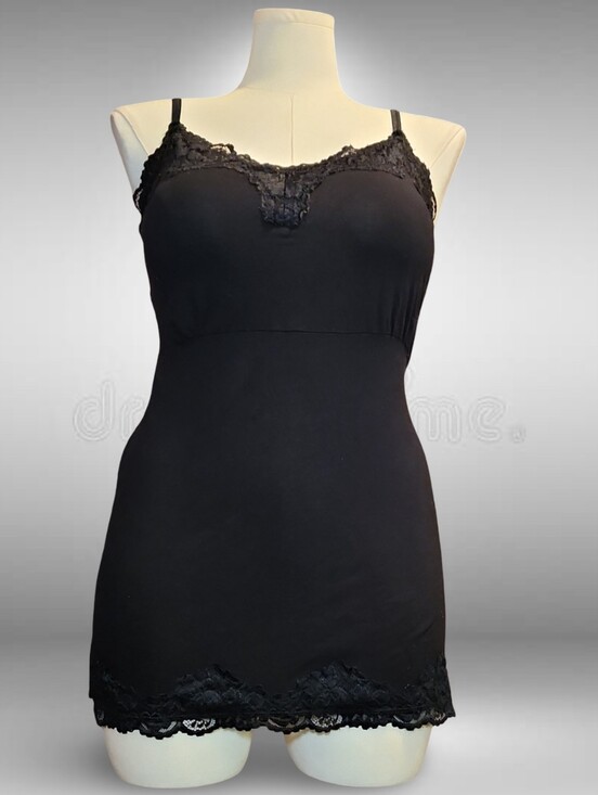 Lane Bryant Tops - Lane Bryant Plus Black Lace Shaping Camisole 18/20 Adjustable Strap Rayon Blend